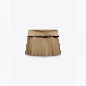 ZARA pleated mini skirt with belt